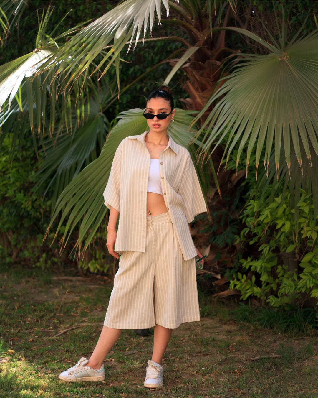 Sahara Stripe Linen Jorts