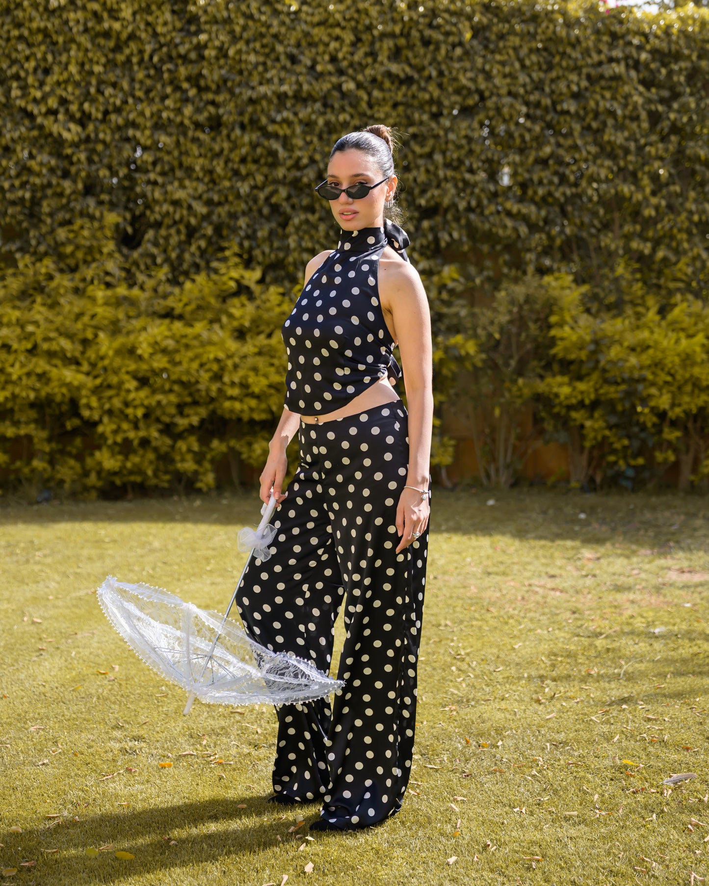 Black Polka Dot Top