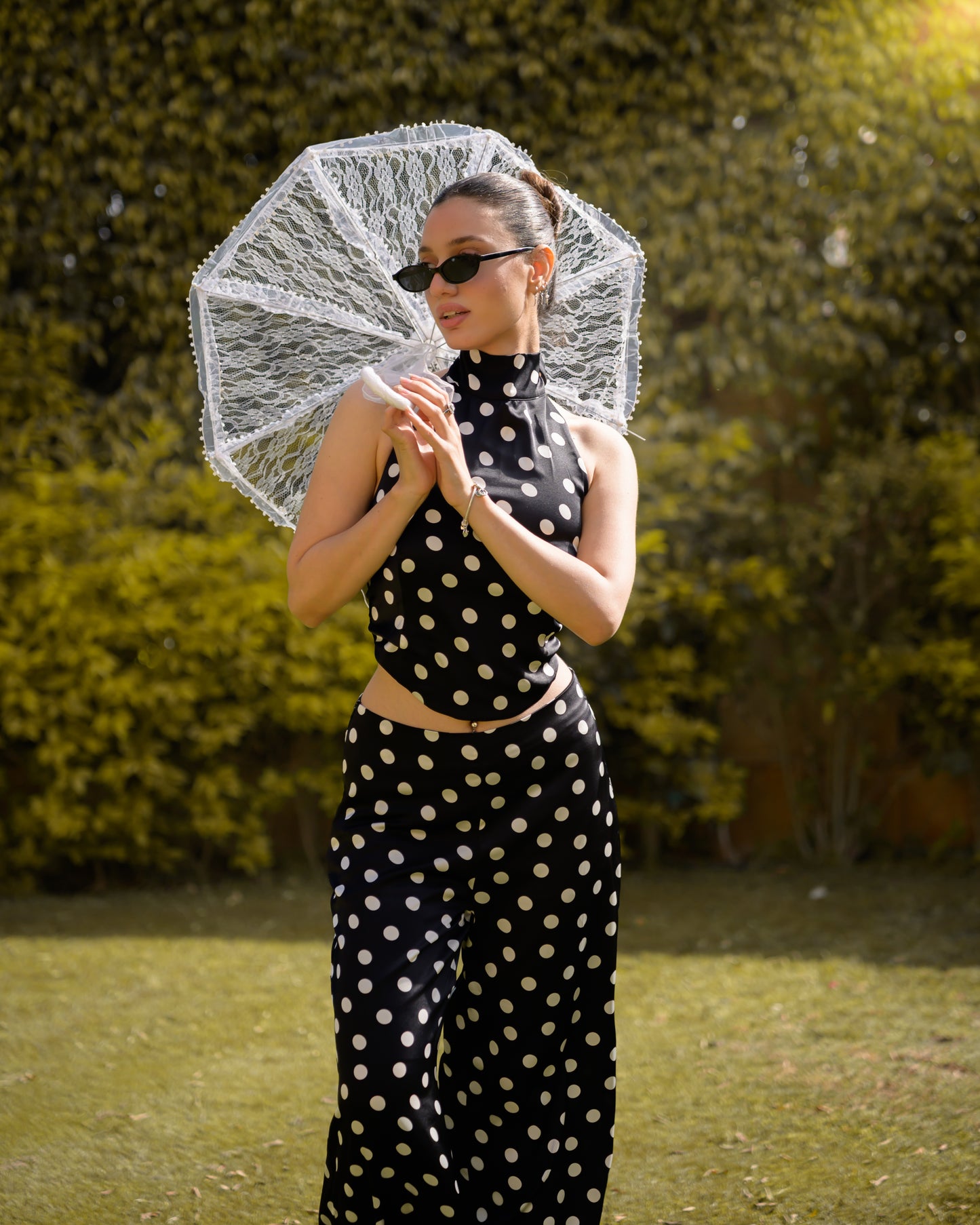 Black Polka Dot Pants