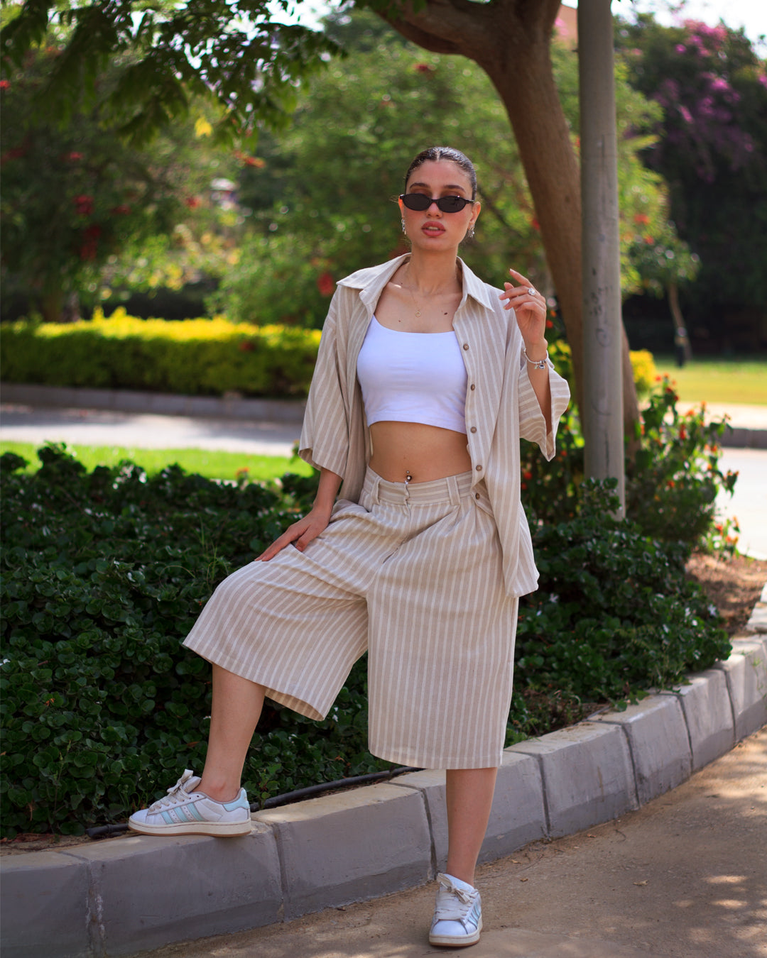 Sahara Stripe Linen Jorts