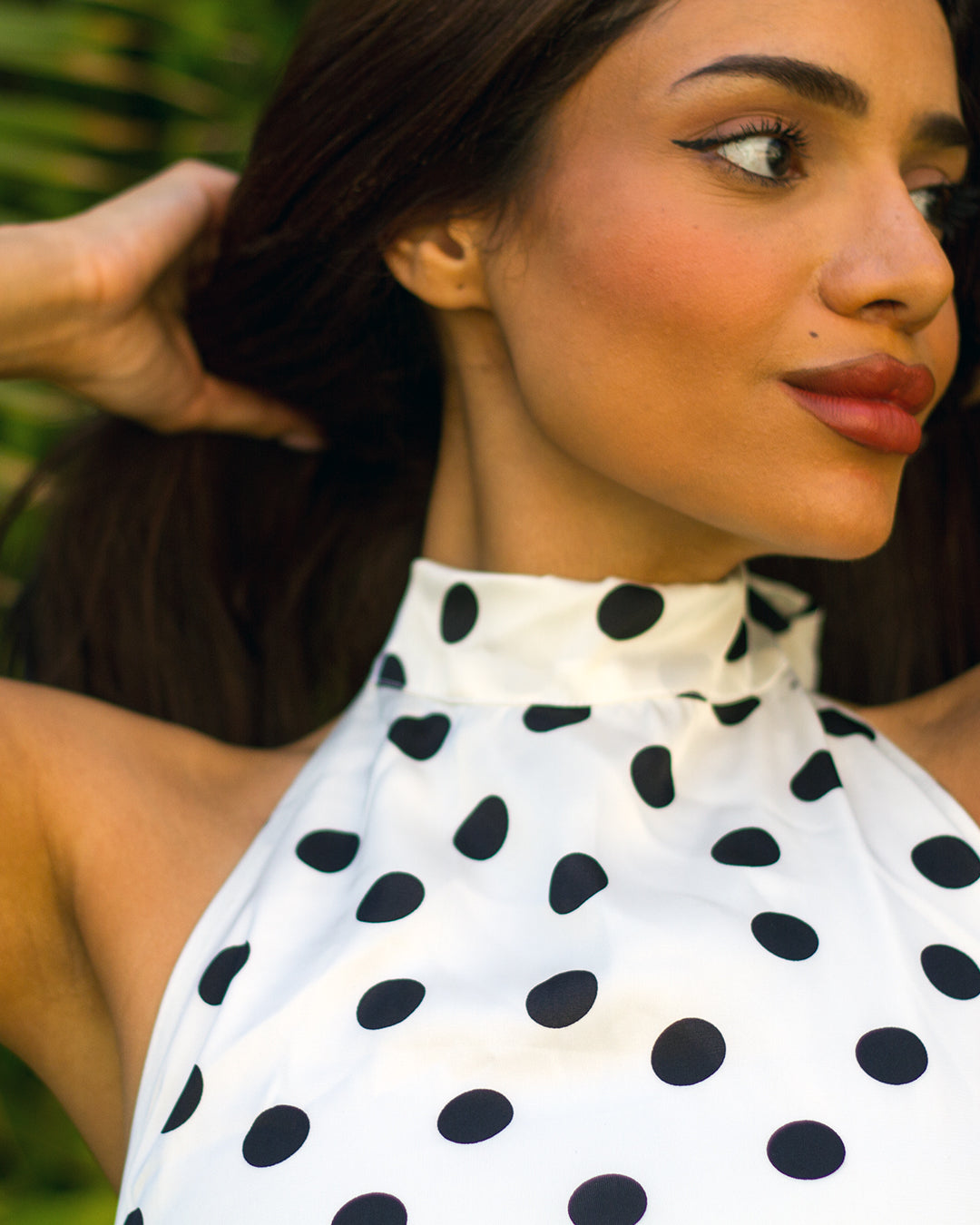 White Polka Dot Top