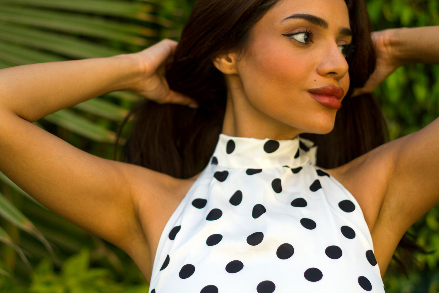 White Polka Dot Top