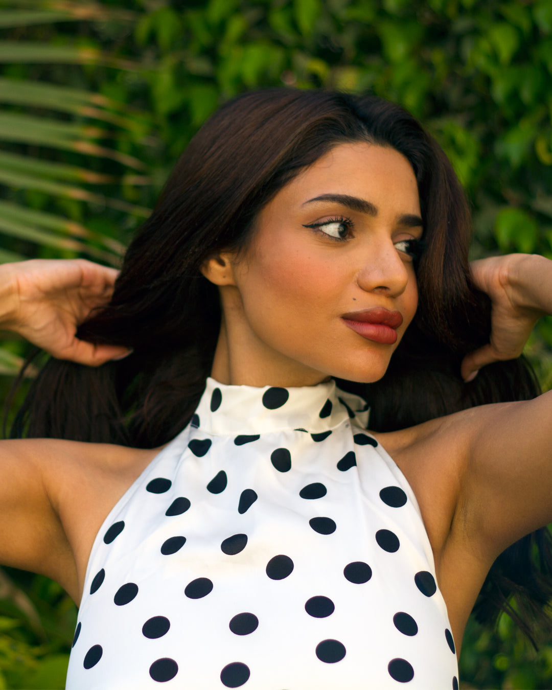 White Polka Dot Top