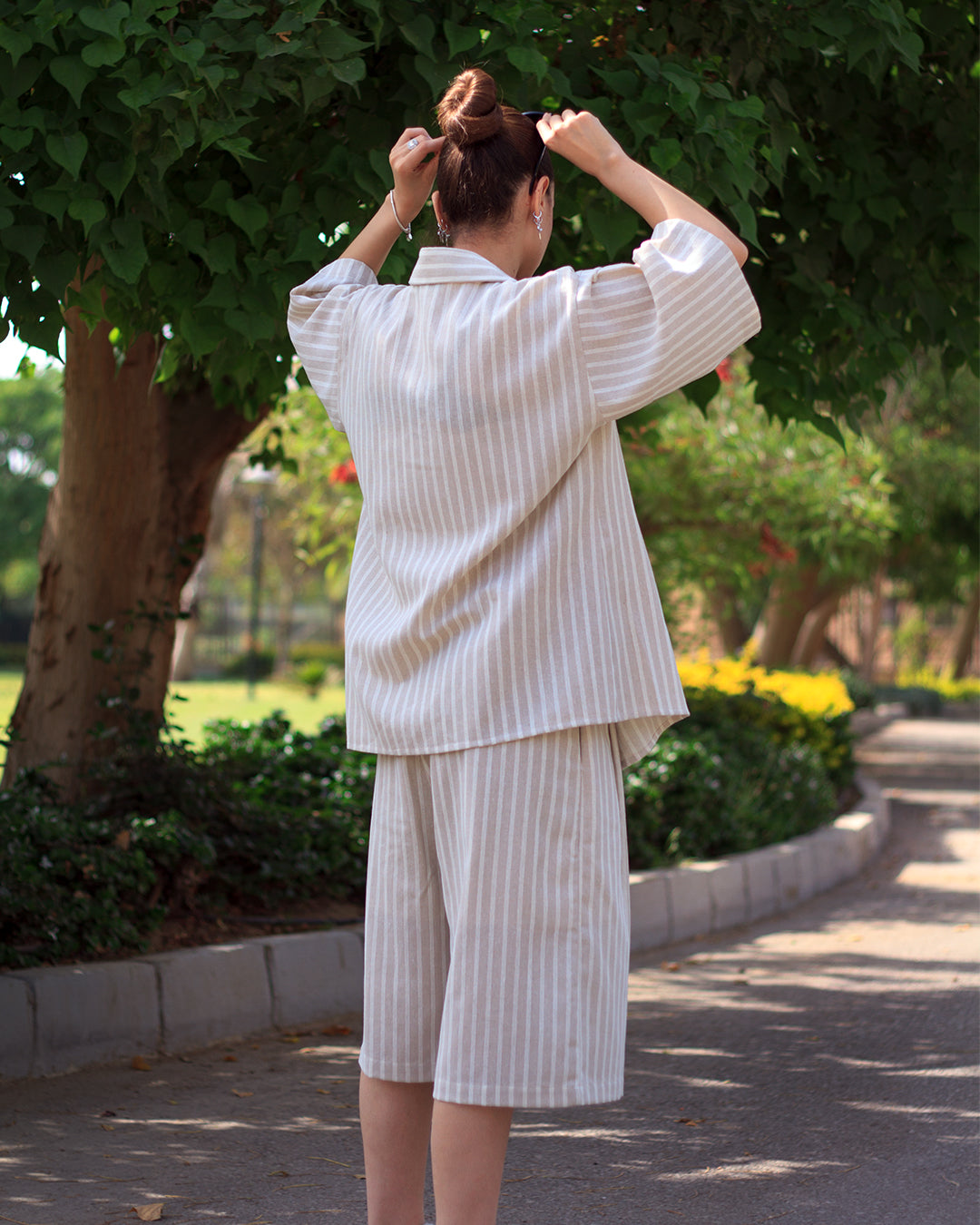 Sahara Stripe Linen Jorts