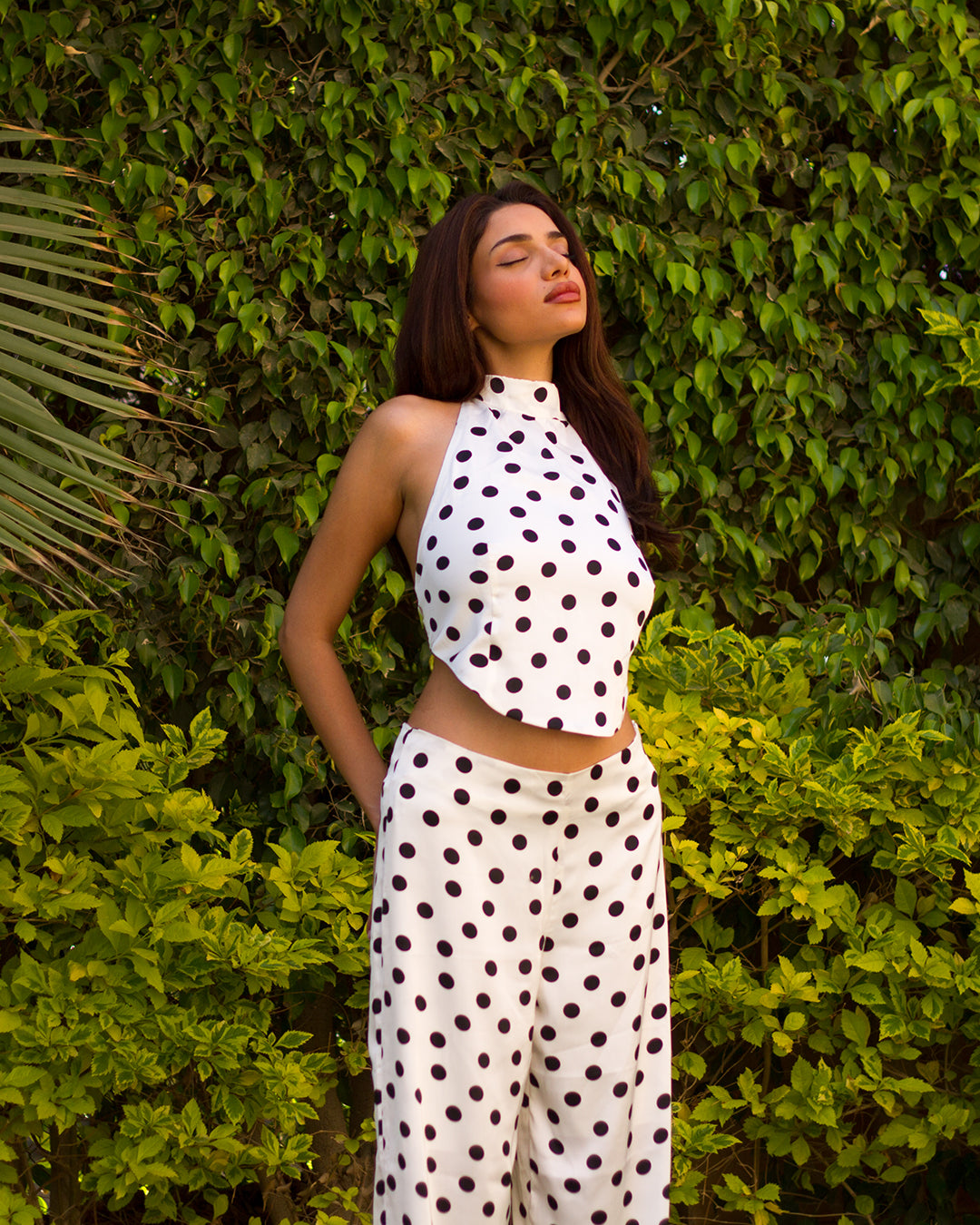 White Polka Dot Top