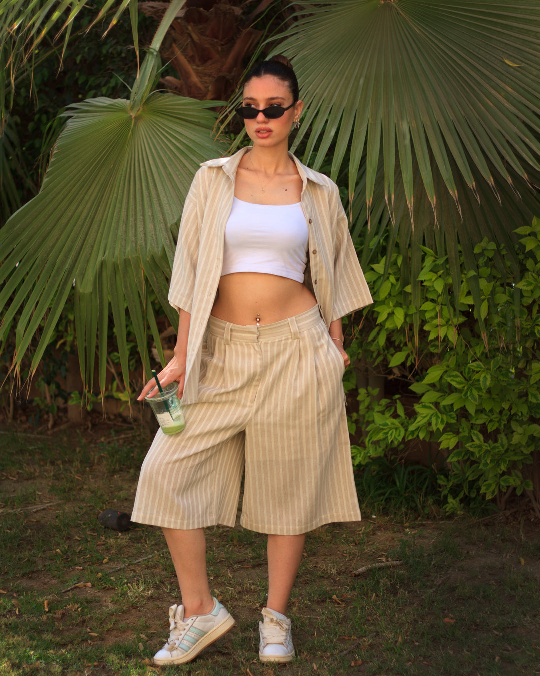 Sahara Stripe Linen Jorts