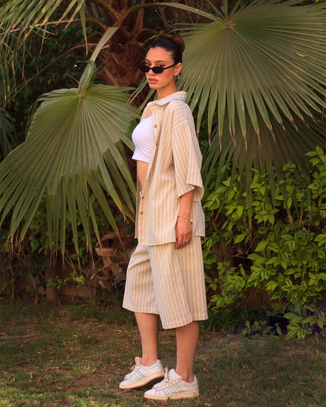 Sahara Stripe Linen Jorts
