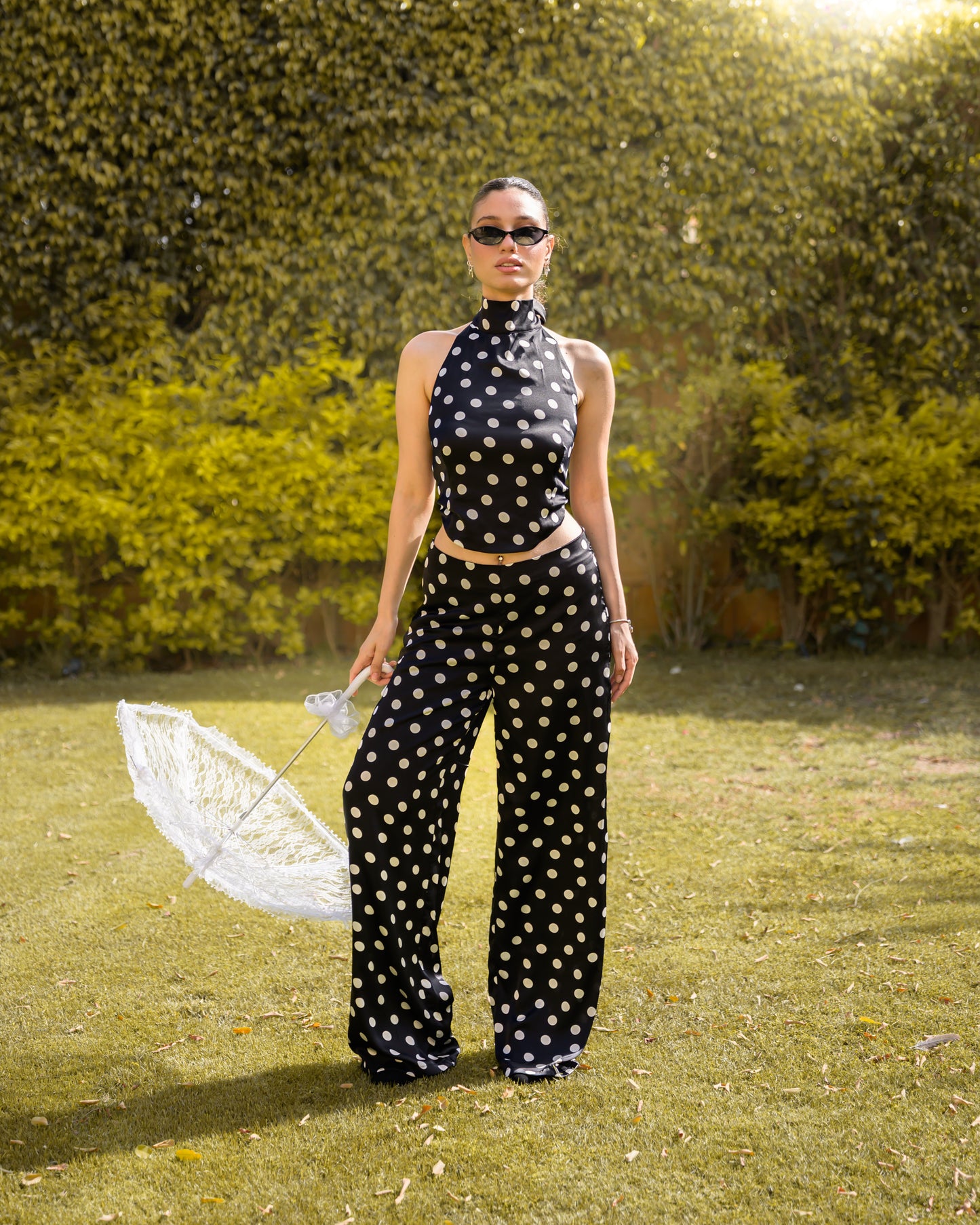 Black Polka Dot Top
