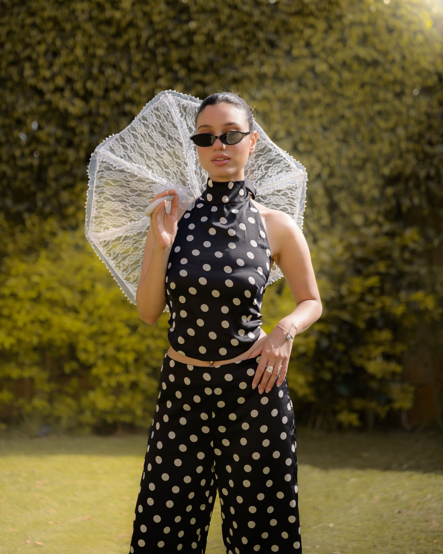 Black Polka Dot Top