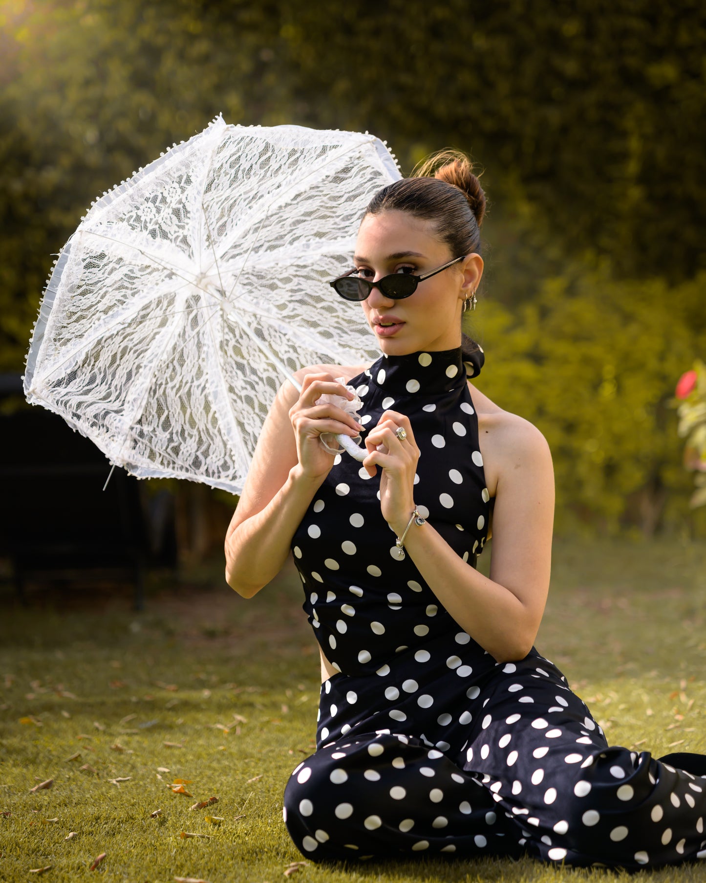 Black Polka Dot Top