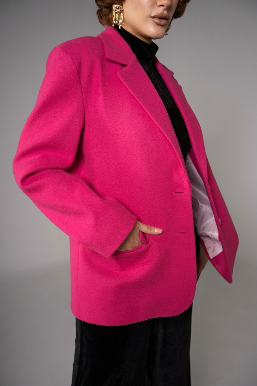 The Fuchsia Structured Wool Blazer