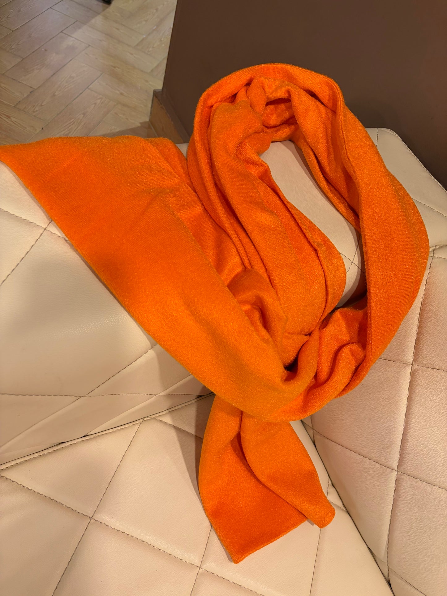 Electric Orange Mohair Scarf