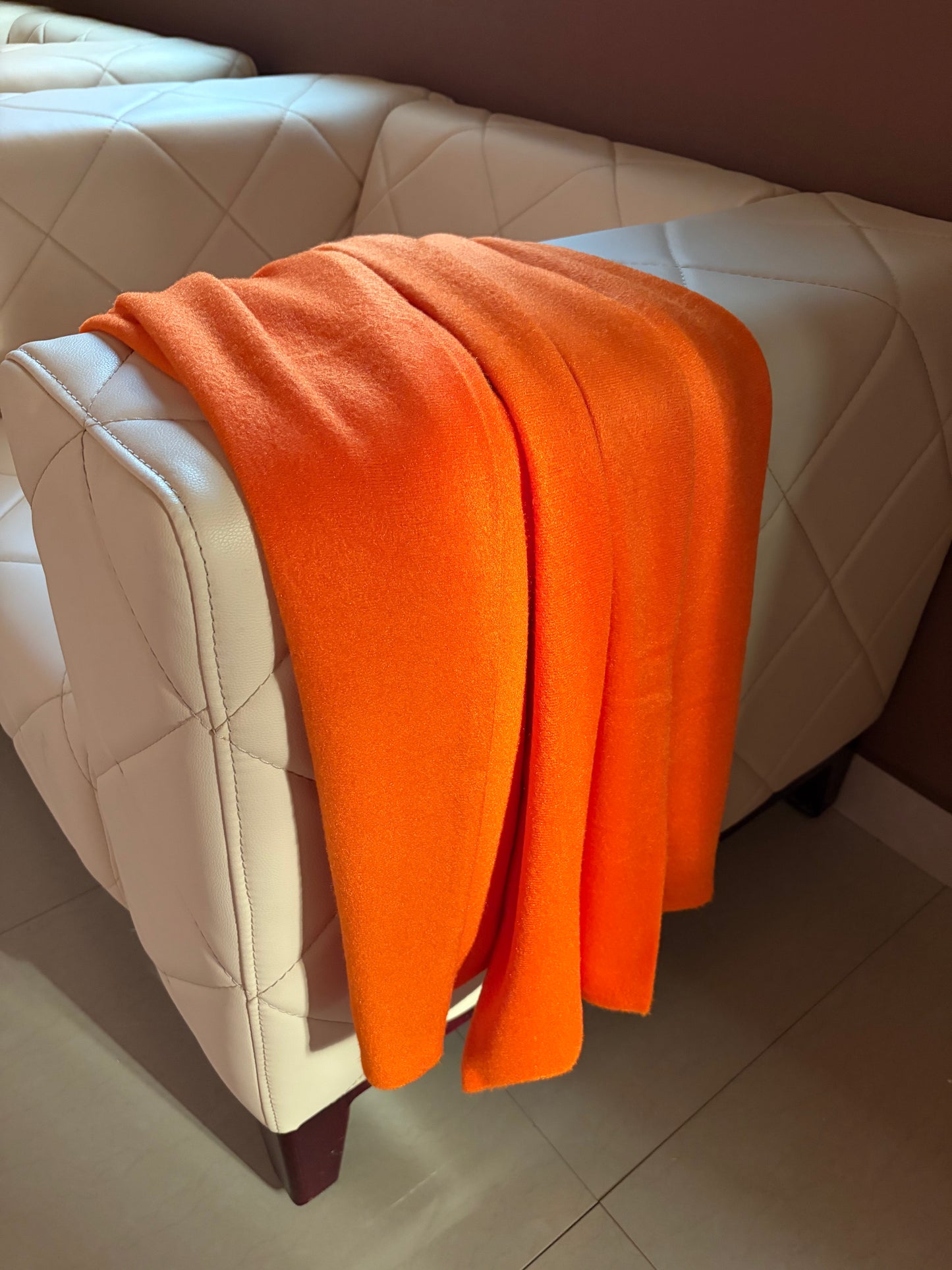 Electric Orange Mohair Scarf