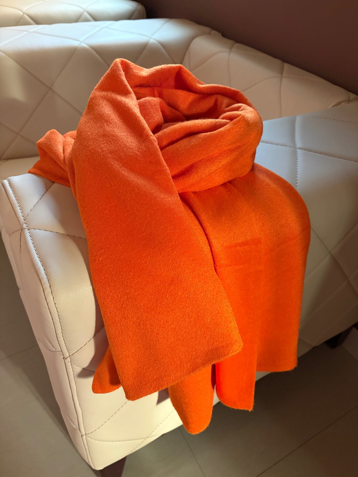Electric Orange Mohair Scarf