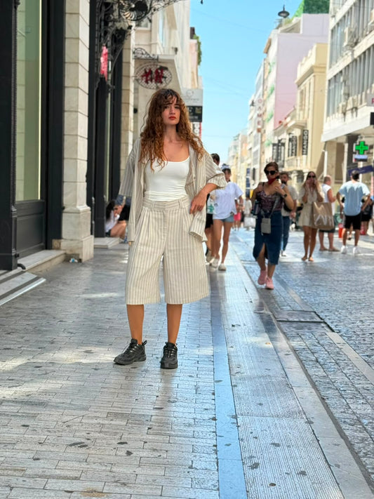 Sahara Stripe Linen Jorts