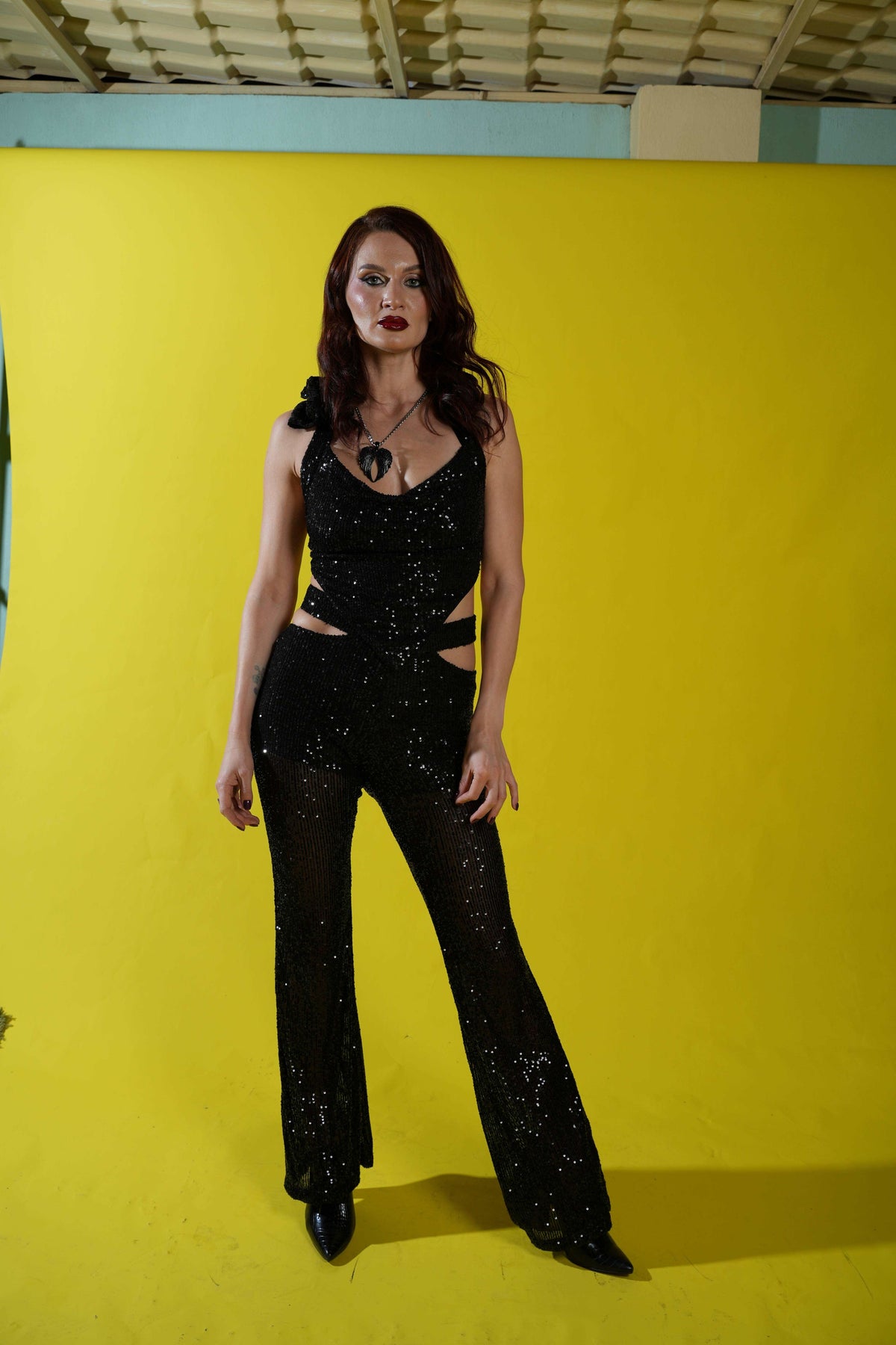 Midnight Cut-Out Sequin Pants