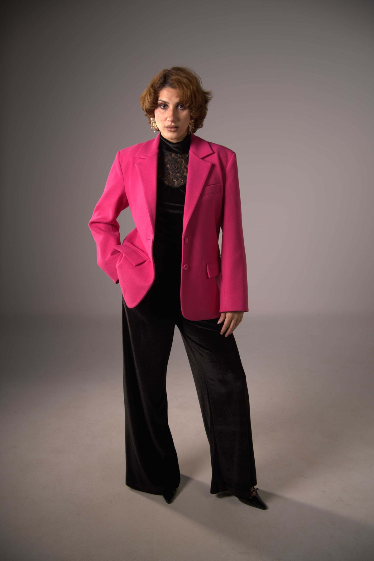 The Fuchsia Structured Wool Blazer